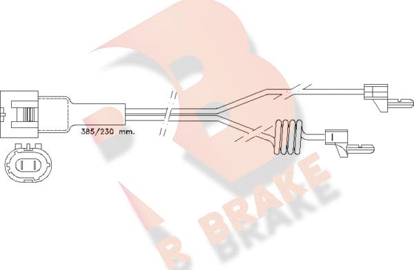 R Brake 610233RB - Contact d'avertissement, usure des plaquettes de frein cwaw.fr