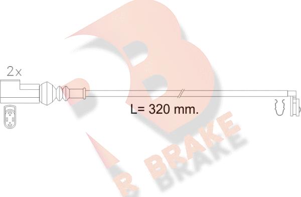 R Brake 610223RB - Contact d'avertissement, usure des plaquettes de frein cwaw.fr