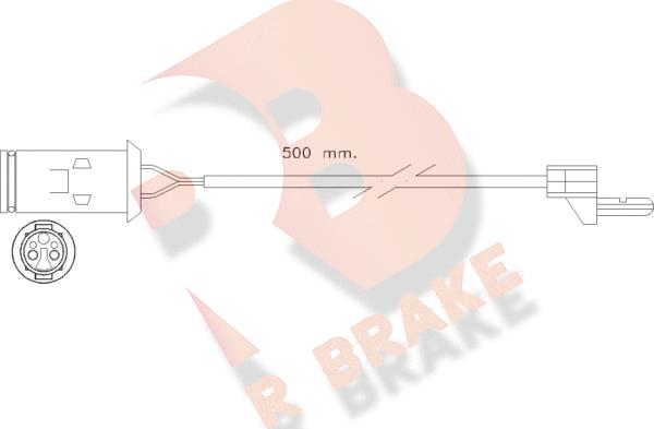 R Brake 610222RB - Contact d'avertissement, usure des plaquettes de frein cwaw.fr