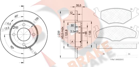 R Brake 3R04603300 - Kit de freins, frein à disques cwaw.fr