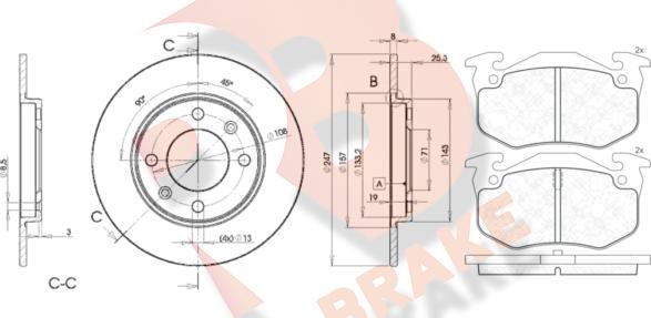 R Brake 3R06494247 - Kit de freins, frein à disques cwaw.fr