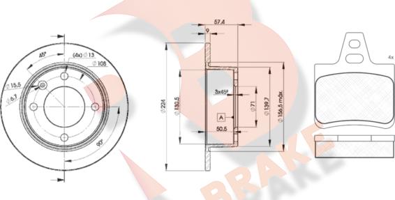 R Brake 3R08127811 - Kit de freins, frein à disques cwaw.fr