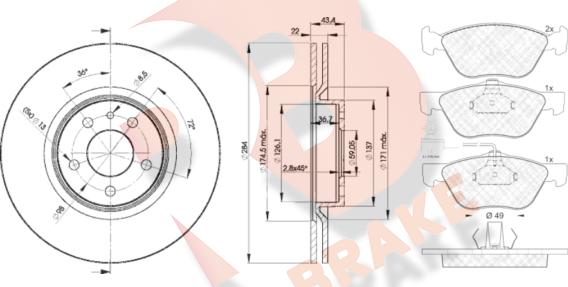 R Brake 3R16011548 - Kit de freins, frein à disques cwaw.fr