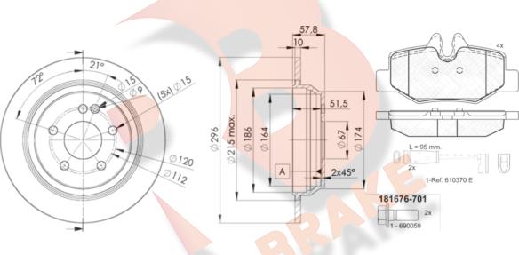 R Brake 3R16760416 - Kit de freins, frein à disques cwaw.fr