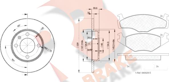 R Brake 3R10485304 - Kit de freins, frein à disques cwaw.fr