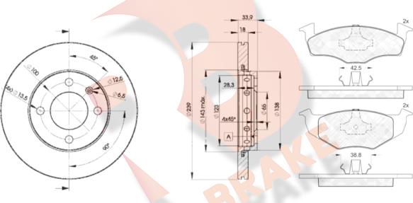 R Brake 3R11785303 - Kit de freins, frein à disques cwaw.fr