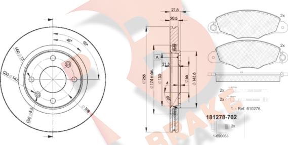 R Brake 3R12784697 - Kit de freins, frein à disques cwaw.fr