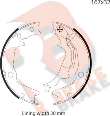 R Brake 79RBPB4046 - Jeu de mâchoires de frein, frein de stationnement cwaw.fr