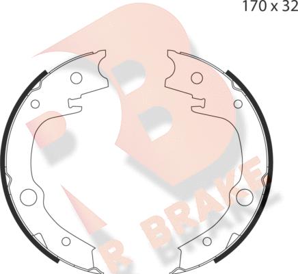 R Brake 79RBPB4041 - Jeu de mâchoires de frein, frein de stationnement cwaw.fr