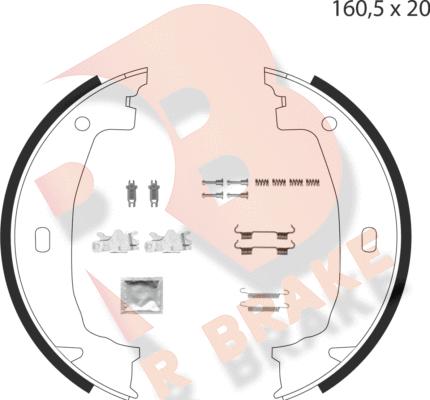 R Brake 79RBPB4001 - Jeu de mâchoires de frein, frein de stationnement cwaw.fr