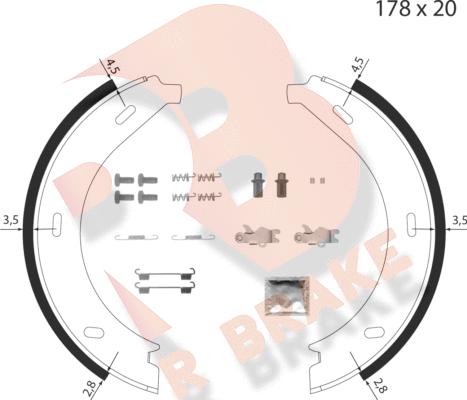 R Brake 79RBPB4017 - Jeu de mâchoires de frein, frein de stationnement cwaw.fr