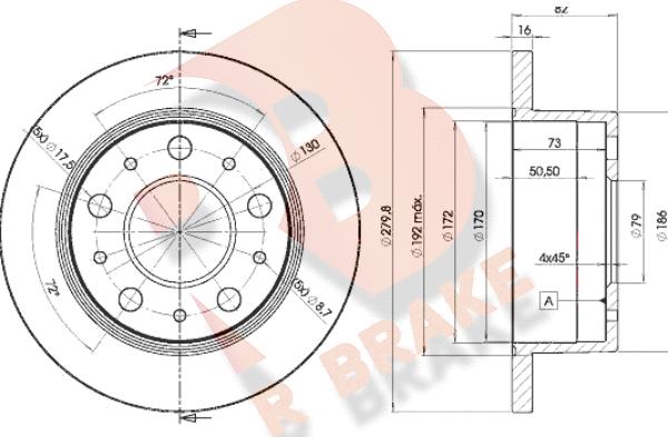 R Brake 78RBD14696 - Disque de frein cwaw.fr