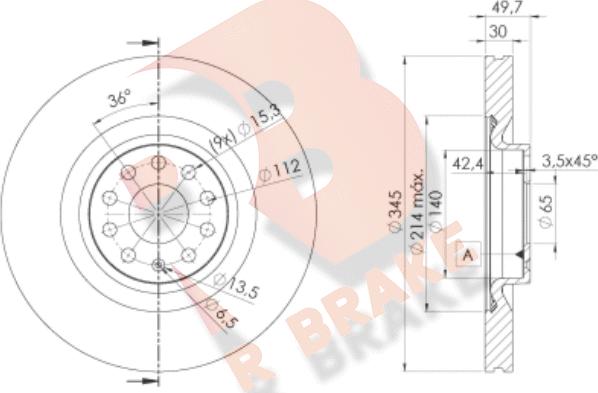 R Brake 78RBD14083 - Disque de frein cwaw.fr