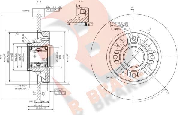 R Brake 78RBD14034 - Disque de frein cwaw.fr