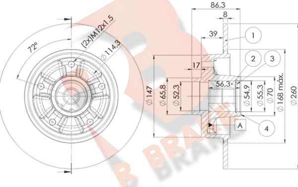 R Brake 78RBD14023 - Disque de frein cwaw.fr