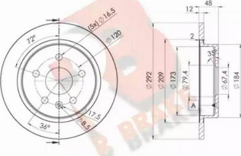 R Brake 78RBD14117 - Disque de frein cwaw.fr