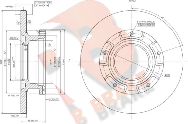 R Brake 78RBD15644 - Disque de frein cwaw.fr