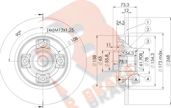 R Brake 78RBD15023 - Disque de frein cwaw.fr