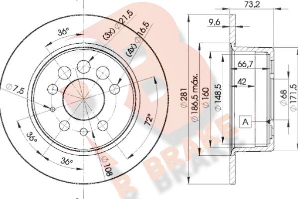 R Brake 78RBD15782 - Disque de frein cwaw.fr