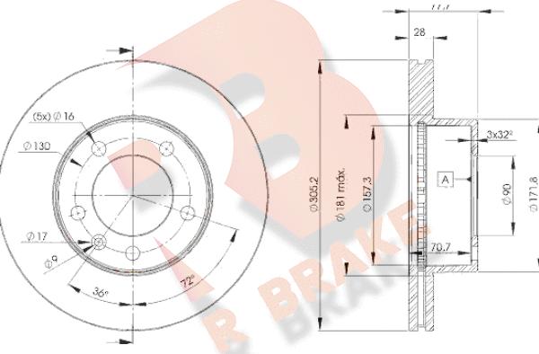 R Brake 78RBD16848 - Disque de frein cwaw.fr