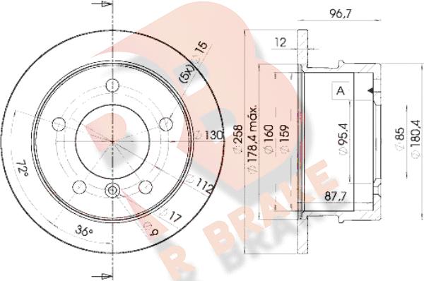 R Brake 78RBD10184 - Disque de frein cwaw.fr