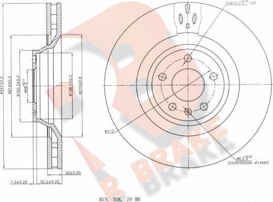 R Brake 78RBD11245 - Disque de frein cwaw.fr