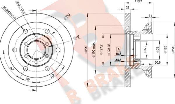 R Brake 78RBD18772 - Disque de frein cwaw.fr