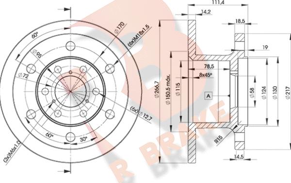 R Brake 78RBD13907 - Disque de frein cwaw.fr