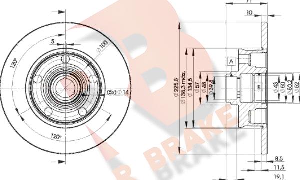 R Brake 78RBD13576 - Disque de frein cwaw.fr