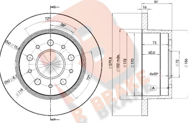 R Brake 78RBD13806 - Disque de frein cwaw.fr