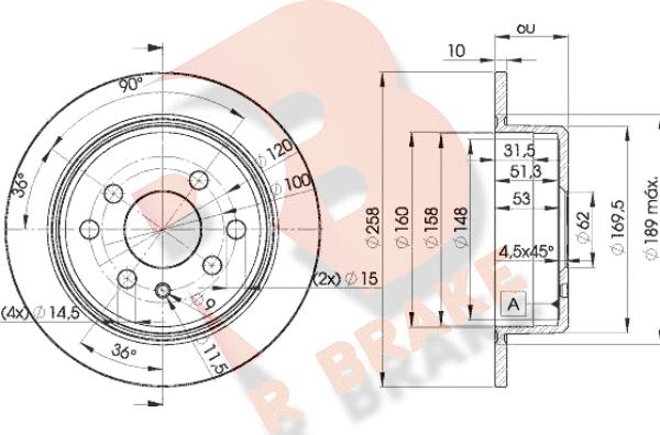 R Brake 78RBD29581 - Disque de frein cwaw.fr