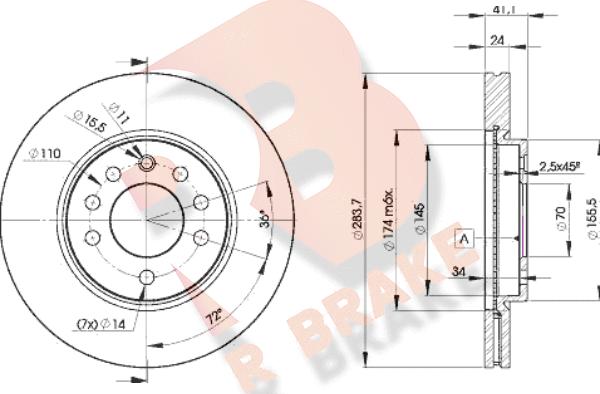 R Brake 78RBD29047 - Disque de frein cwaw.fr