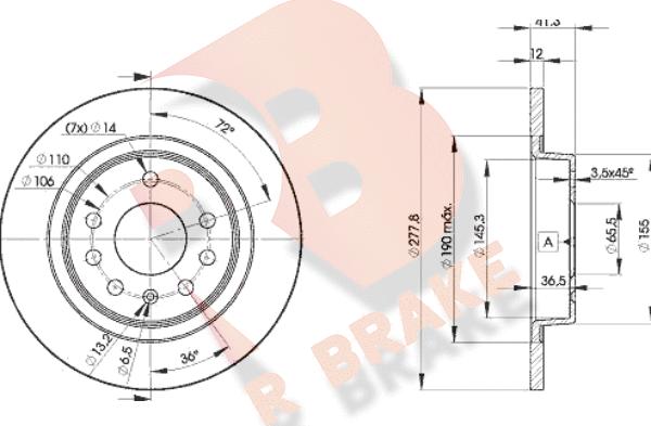 R Brake 78RBD29115 - Disque de frein cwaw.fr