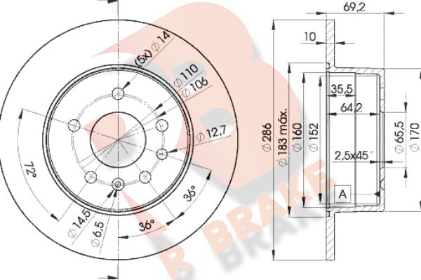 R Brake 78RBD29210 - Disque de frein cwaw.fr