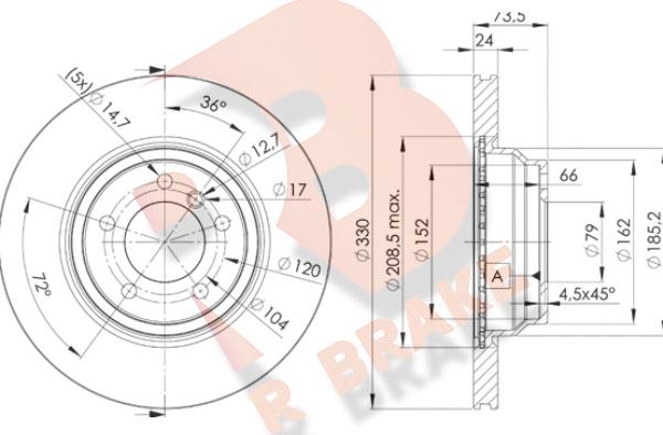 R Brake 78RBD24645 - Disque de frein cwaw.fr