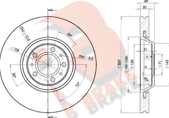 R Brake 78RBD24608 - Disque de frein cwaw.fr