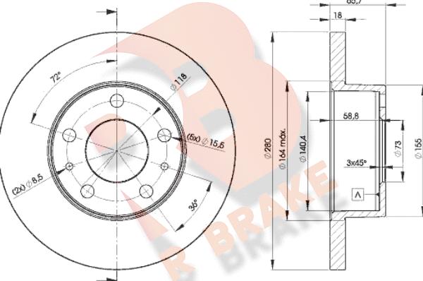 R Brake 78RBD24680 - Disque de frein cwaw.fr