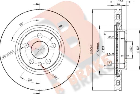 R Brake 78RBD24620 - Disque de frein cwaw.fr