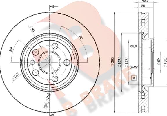 R Brake 78RBD24678 - Disque de frein cwaw.fr