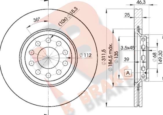 R Brake 78RBD24065 - Disque de frein cwaw.fr