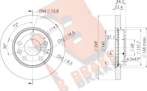 R Brake 78RBD24009 - Disque de frein cwaw.fr