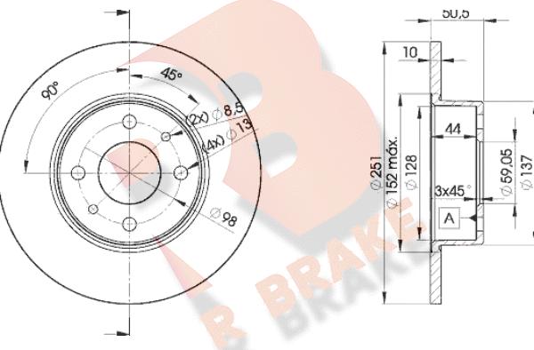 R Brake 78RBD24070 - Disque de frein cwaw.fr