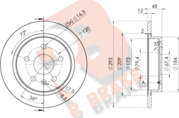 R Brake 78RBD24117 - Disque de frein cwaw.fr