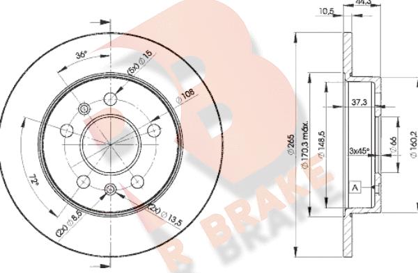 R Brake 78RBD24296 - Disque de frein cwaw.fr