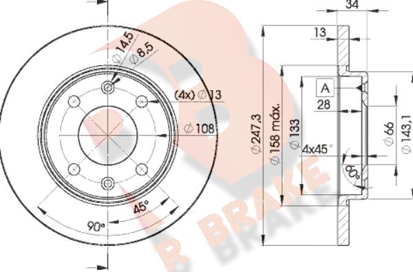 R Brake 78RBD24298 - Disque de frein cwaw.fr