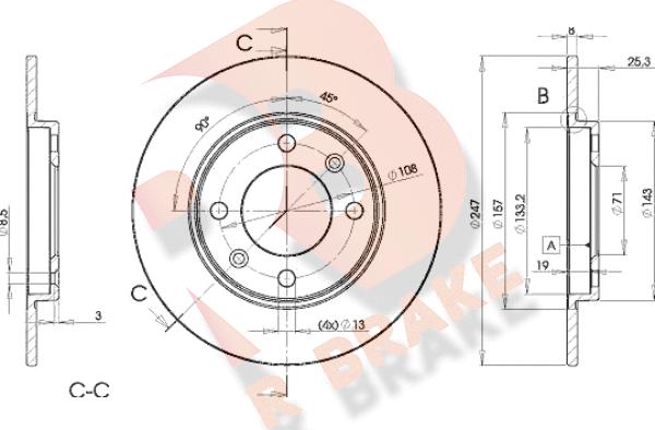 R Brake 78RBD24247 - Disque de frein cwaw.fr