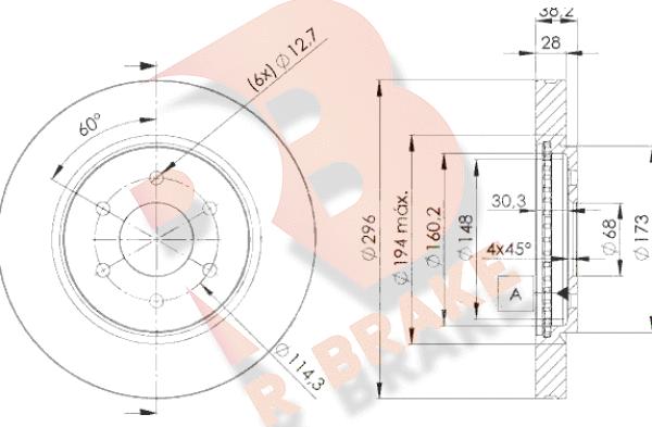 R Brake 78RBD24200 - Disque de frein cwaw.fr