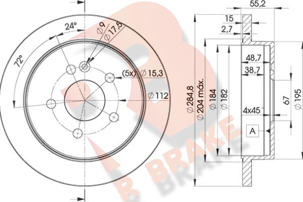 R Brake 78RBD24230 - Disque de frein cwaw.fr