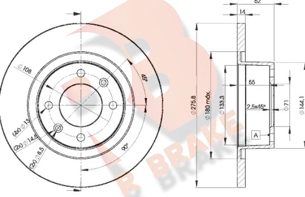 R Brake 78RBD24754 - Disque de frein cwaw.fr