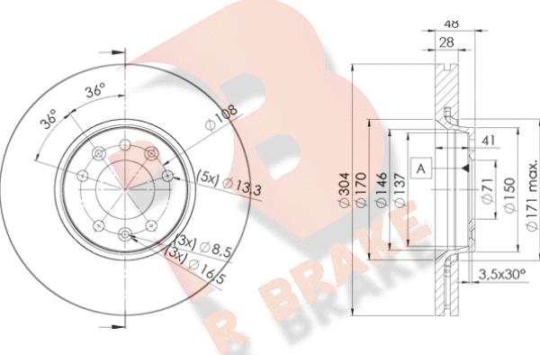 R Brake 78RBD24755 - Disque de frein cwaw.fr